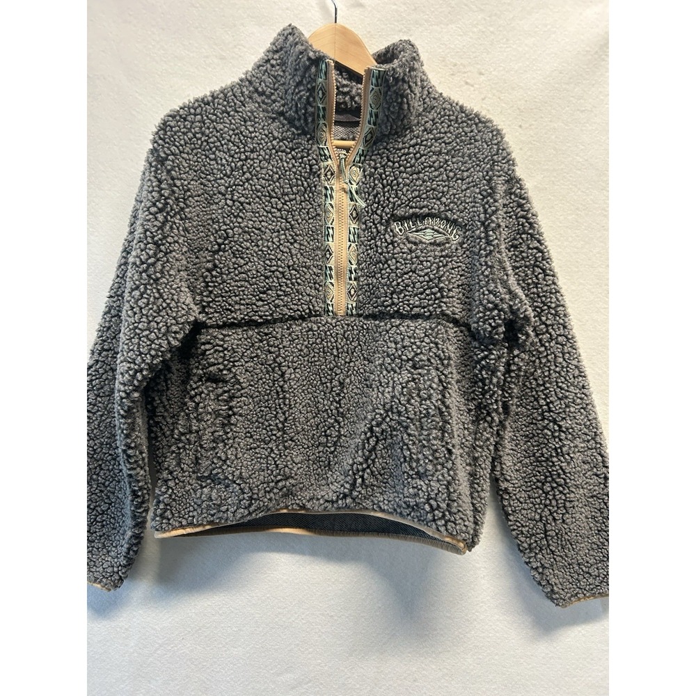 Billabong Horizon Grey Southwestern Half Zip Fleece Size Medium